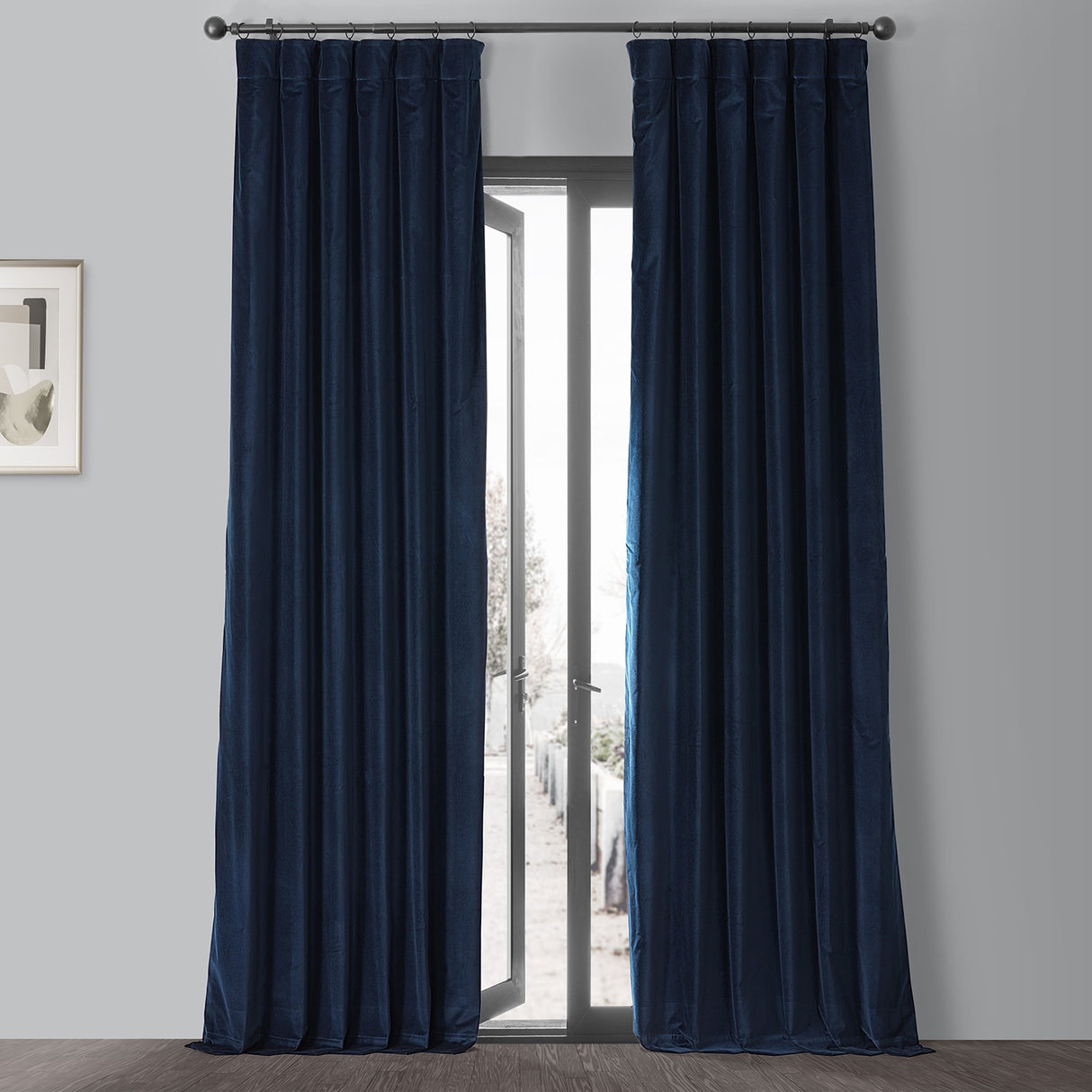 Exclusive Fabrics Vintage Cotton Velvet Room Darkening Curtains - Luxurious Drapery in Timeless Elegance (1 Panel)