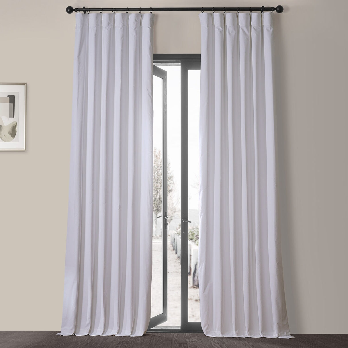 Exclusive Fabrics Vintage Cotton Velvet Room Darkening Curtains - Luxurious Drapery in Timeless Elegance (1 Panel)