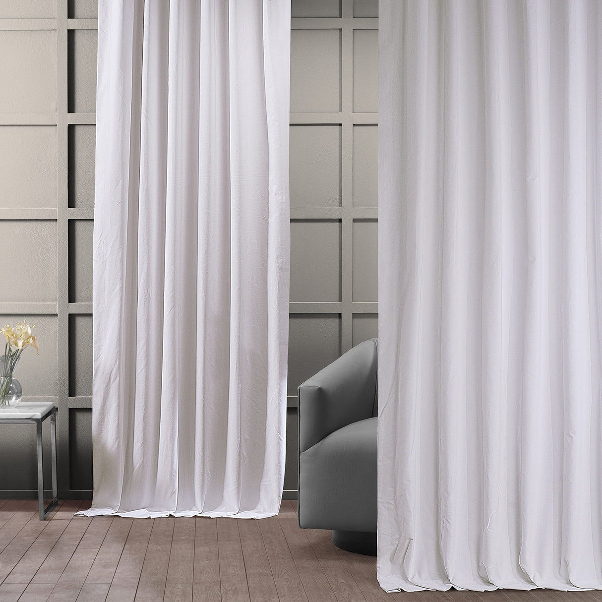 Exclusive Fabrics Vintage Cotton Velvet Room Darkening Curtains - Luxurious Drapery in Timeless Elegance (1 Panel)