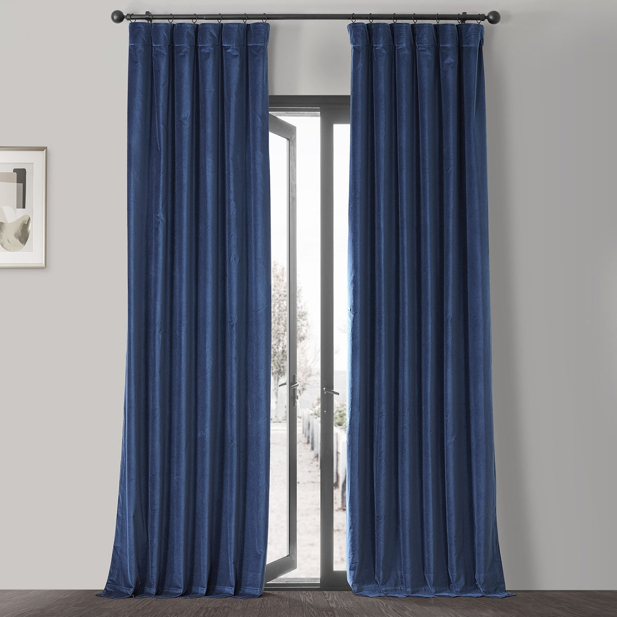 Exclusive Fabrics Vintage Cotton Velvet Room Darkening Curtains - Luxurious Drapery in Timeless Elegance (1 Panel)