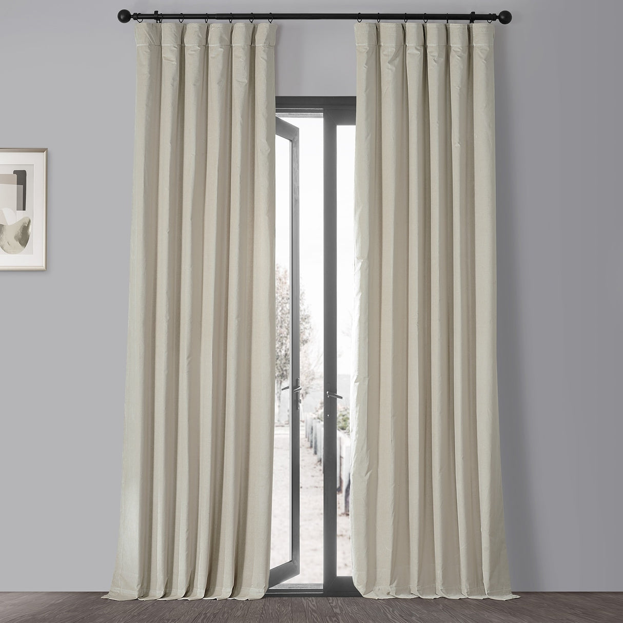 Exclusive Fabrics Vintage Cotton Velvet Room Darkening Curtains - Luxurious Drapery in Timeless Elegance (1 Panel)