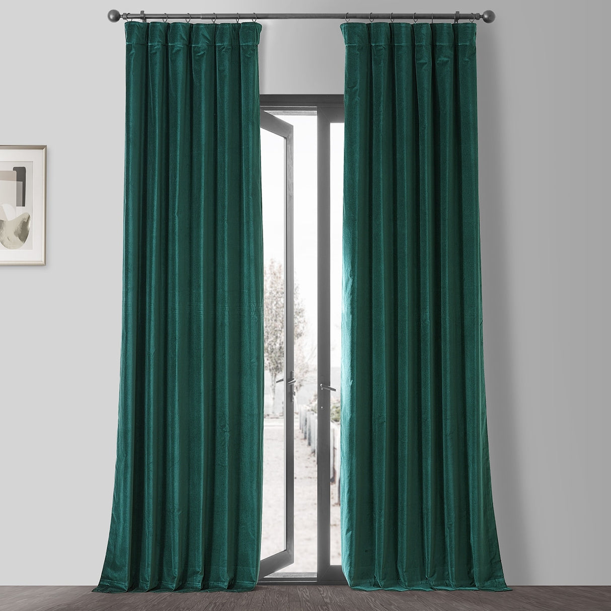Exclusive Fabrics Vintage Cotton Velvet Room Darkening Curtains - Luxurious Drapery in Timeless Elegance (1 Panel)