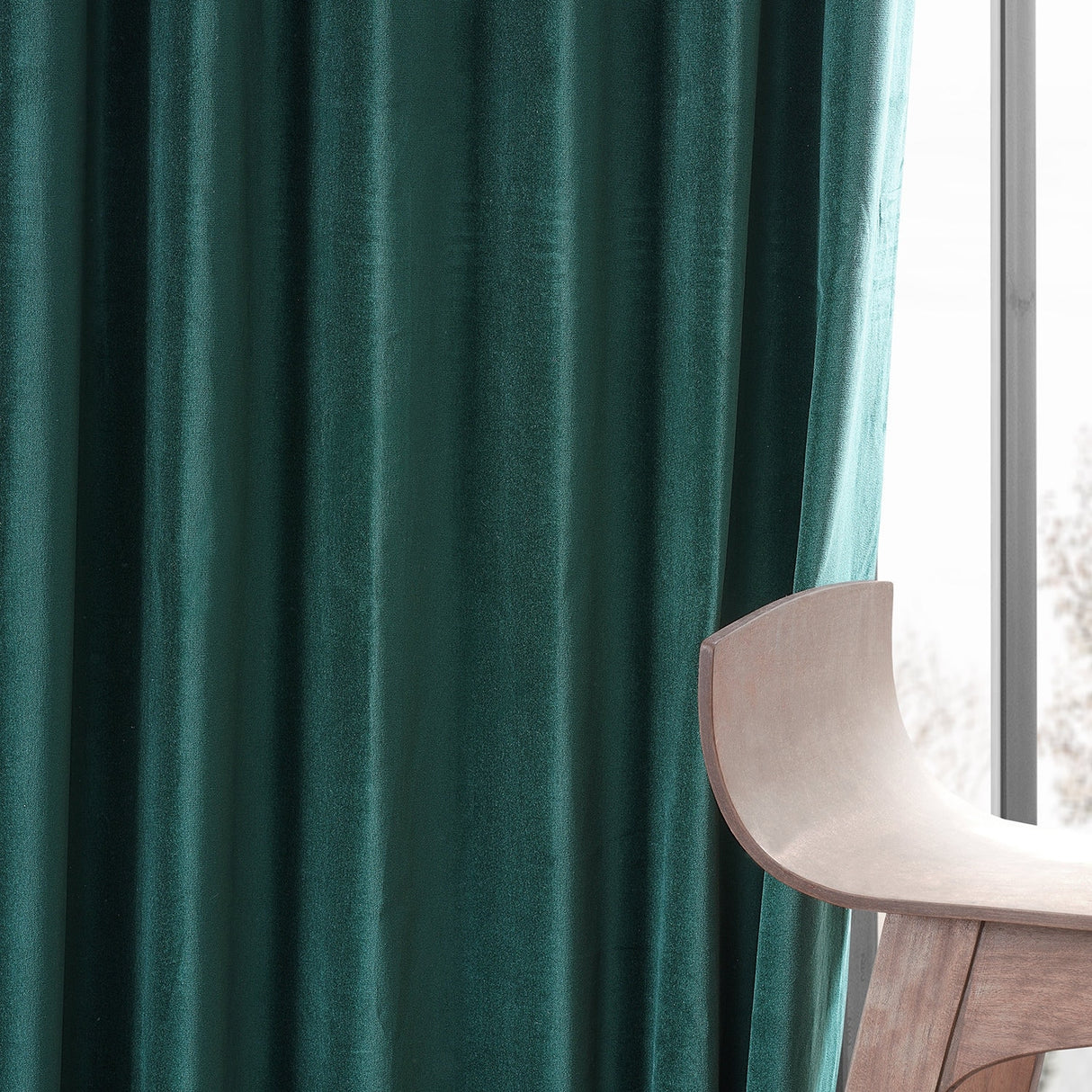 Exclusive Fabrics Vintage Cotton Velvet Room Darkening Curtains - Luxurious Drapery in Timeless Elegance (1 Panel)