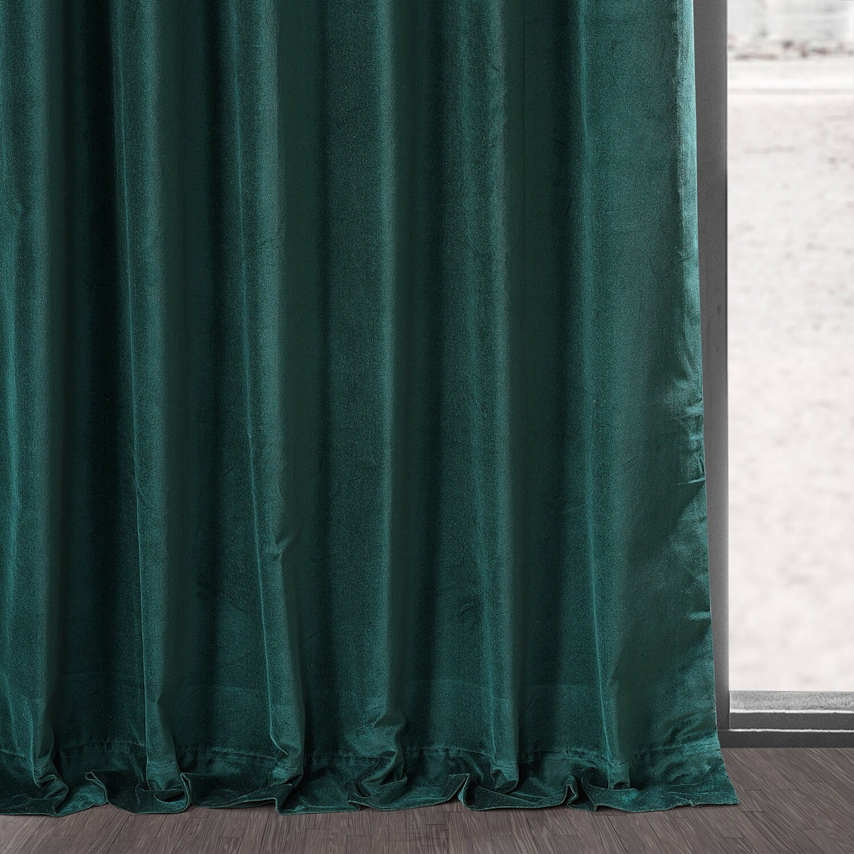 Exclusive Fabrics Vintage Cotton Velvet Room Darkening Curtains - Luxurious Drapery in Timeless Elegance (1 Panel)