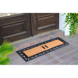 Non Slip Coir Low Profile Myla Monogrammed Entry Doormat, 17.7"x47.25"
