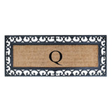 Non Slip Coir Low Profile Myla Monogrammed Entry Doormat, 17.7"x47.25"