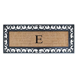 Non Slip Coir Low Profile Myla Monogrammed Entry Doormat, 17.7"x47.25"