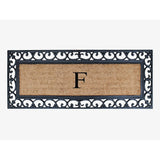 Non Slip Coir Low Profile Myla Monogrammed Entry Doormat, 17.7"x47.25"