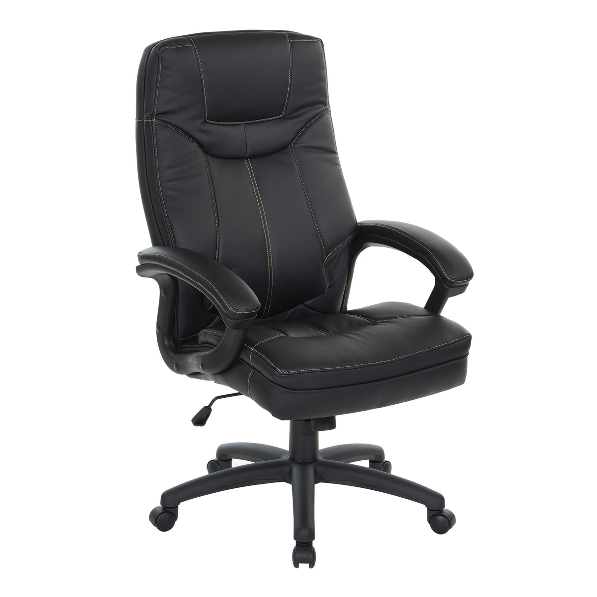 Executive Faux Leather High-Back Office Chair with Contrast Stitching