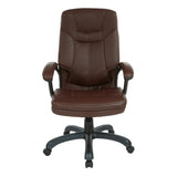 Executive Faux Leather High-Back Office Chair with Contrast Stitching