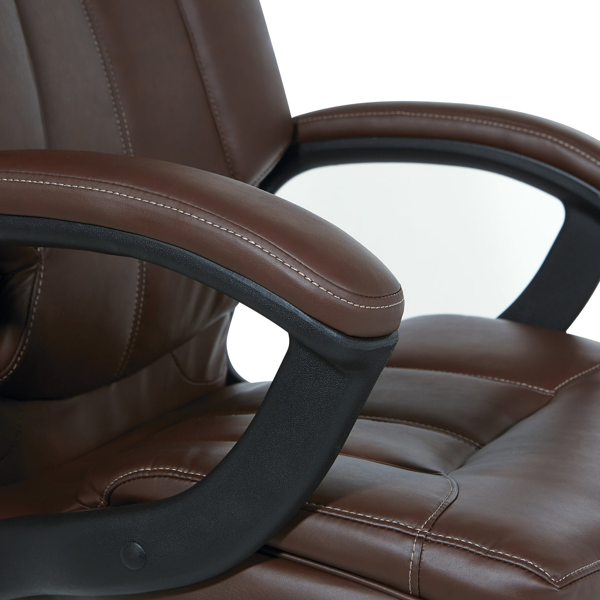 Executive Faux Leather High-Back Office Chair with Contrast Stitching