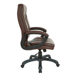 Executive Faux Leather High-Back Office Chair with Contrast Stitching