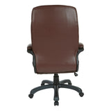 Executive Faux Leather High-Back Office Chair with Contrast Stitching