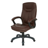 Executive Faux Leather High-Back Office Chair with Contrast Stitching