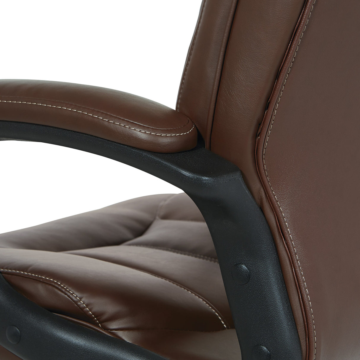 Executive Faux Leather High-Back Office Chair with Contrast Stitching