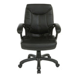 Executive Mid-Back Faux Leather Chair with Stitching
