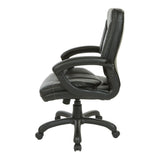 Executive Mid-Back Faux Leather Chair with Stitching