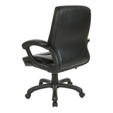 Executive Mid-Back Faux Leather Chair with Stitching