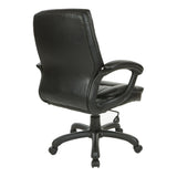 Executive Mid-Back Faux Leather Chair with Stitching