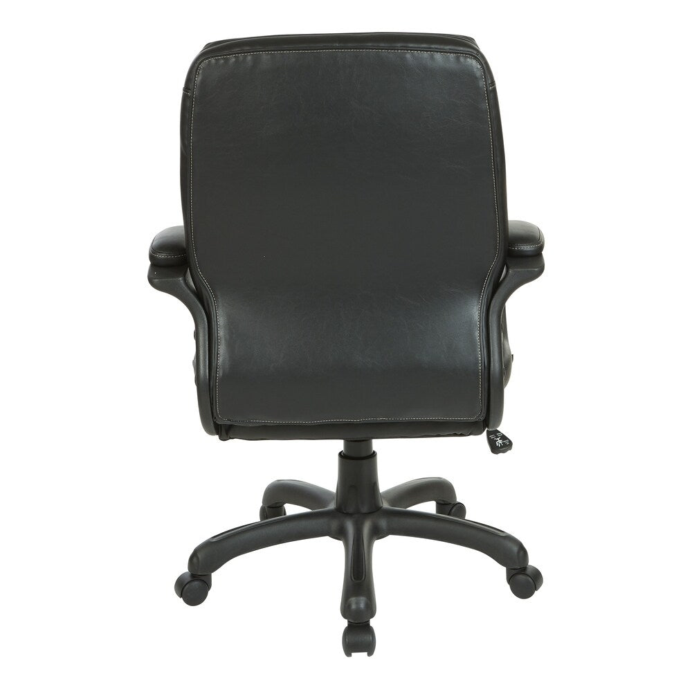 Executive Mid-Back Faux Leather Chair with Stitching
