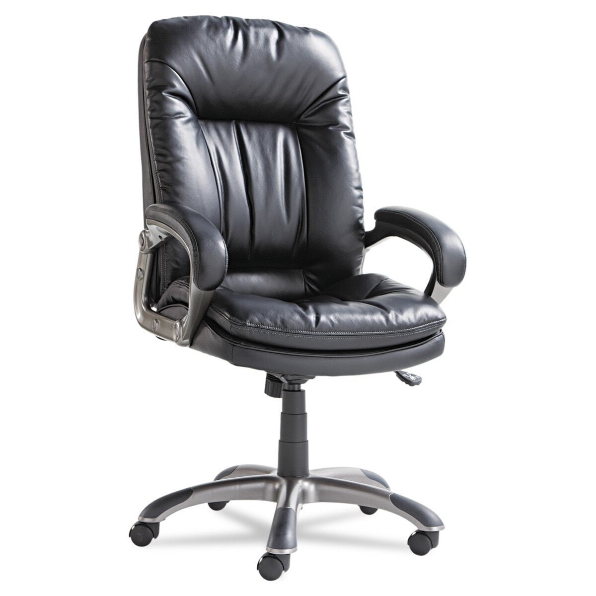 Executive Swivel/Tilt Bonded Leather High-Back Chair, Black