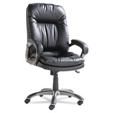 Executive Swivel/Tilt Bonded Leather High-Back Chair, Black