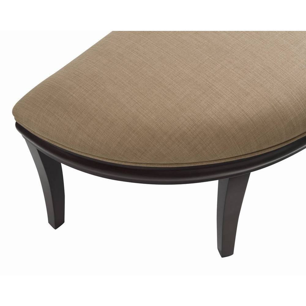Exeter Espresso Wood/Fabric Half-moon Bench