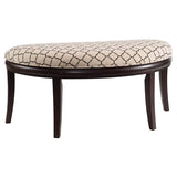 Exeter Espresso Wood/Fabric Half-moon Bench