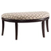 Exeter Espresso Wood/Fabric Half-moon Bench