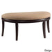 Exeter Espresso Wood/Fabric Half-moon Bench