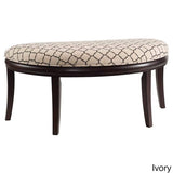 Exeter Espresso Wood/Fabric Half-moon Bench