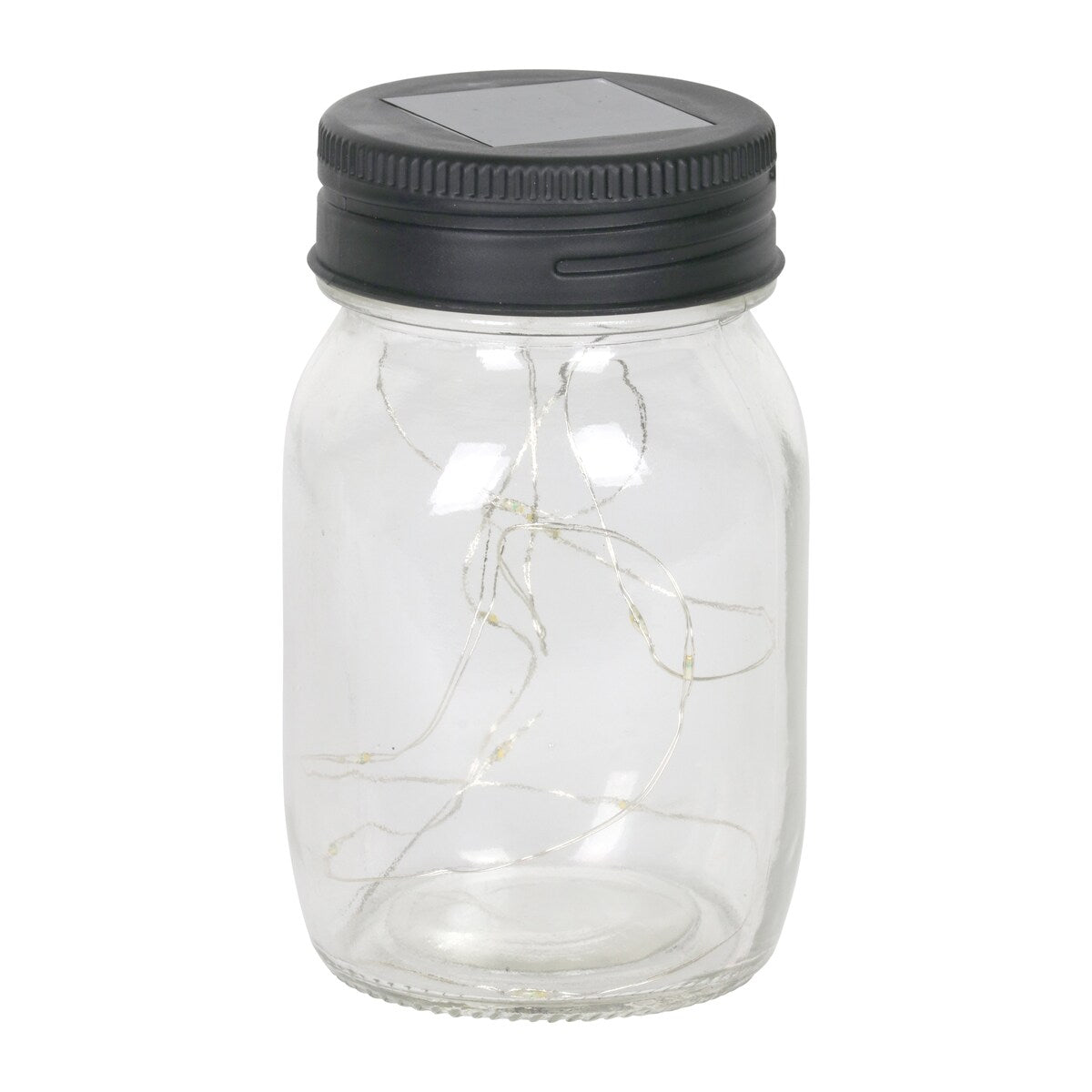 Exhart 3 Piece Solar Glass Firefly Light Jar Set, 5.5 Inch