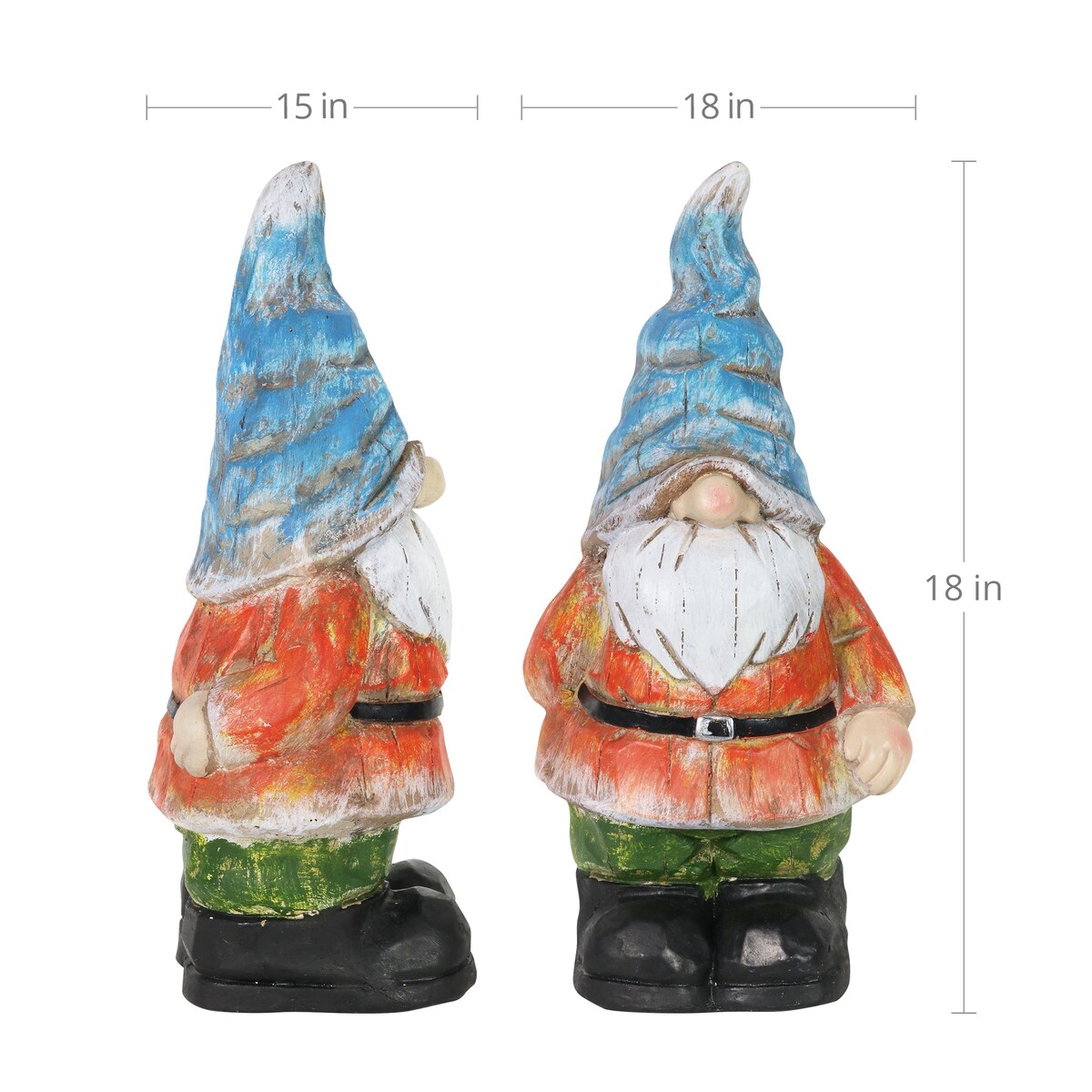 Exhart Can't See Wrinkled Hat Garden Gnome Statue