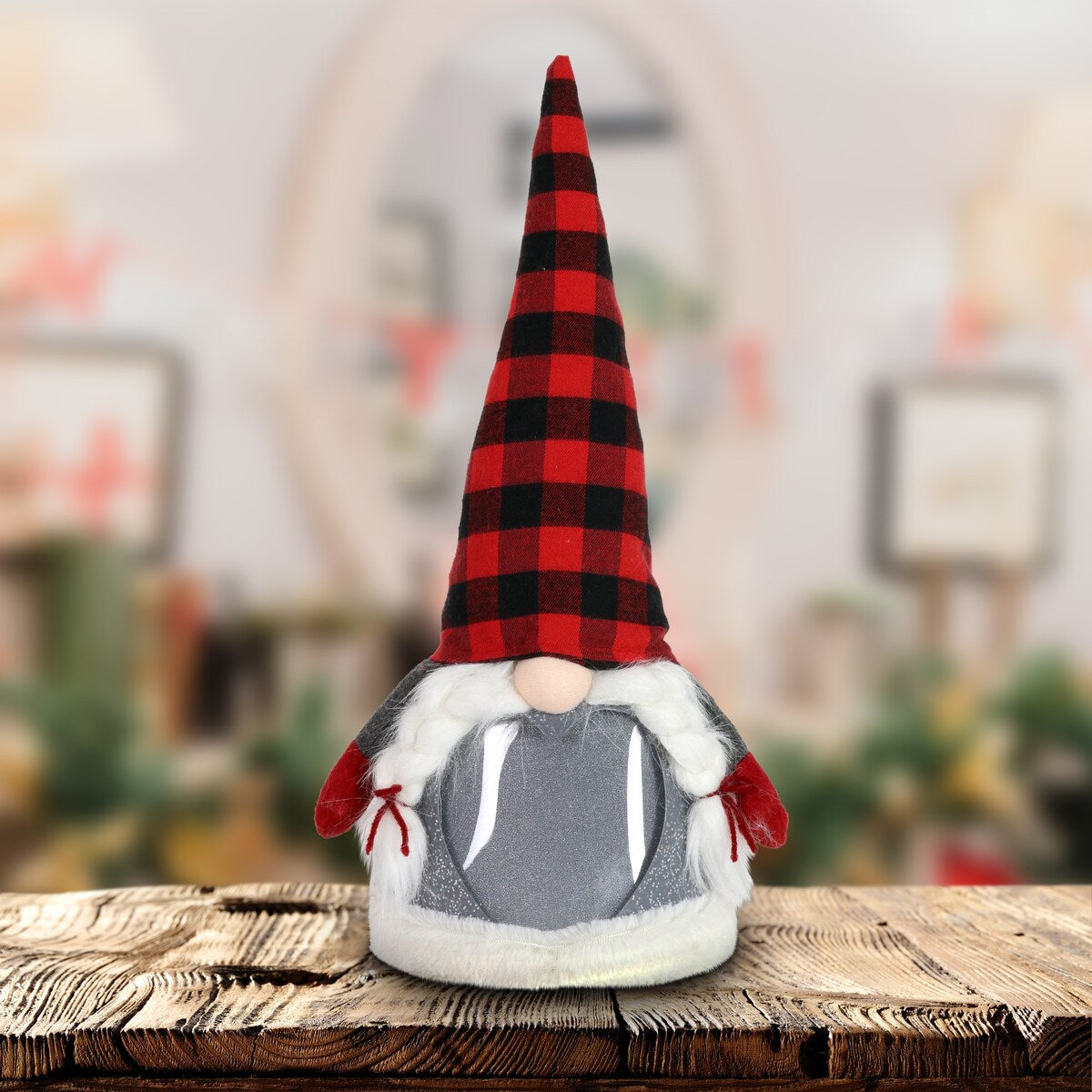 Exhart Christmas Gnome with Sparkling LED Body, with Timer, 20.5"