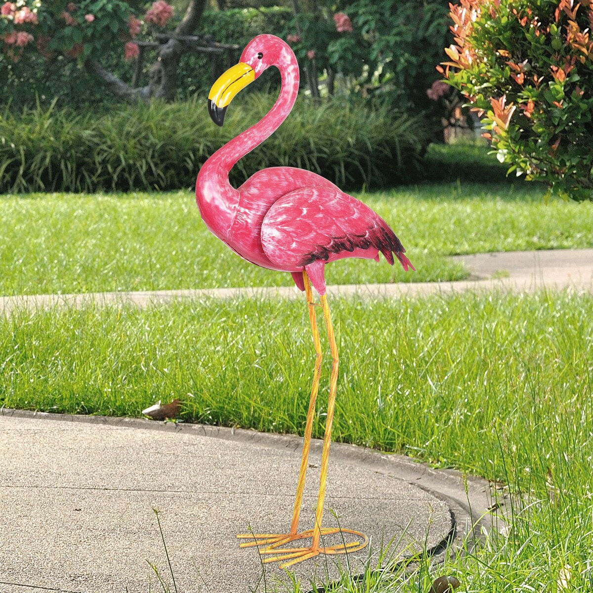 Exhart Colorful Metallic Coastal Bird Garden Statue