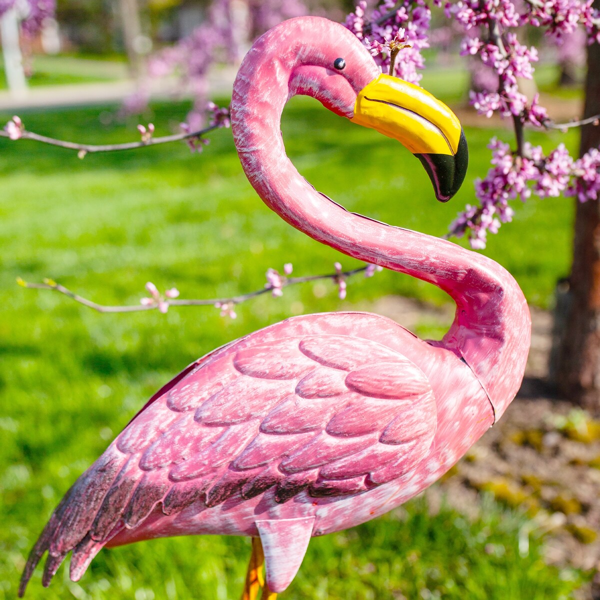 Exhart Colorful Metallic Coastal Bird Garden Statue