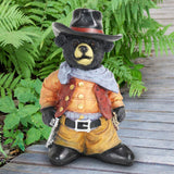Exhart Cowboy Bear Garden Statue, 11 by 17 Inches