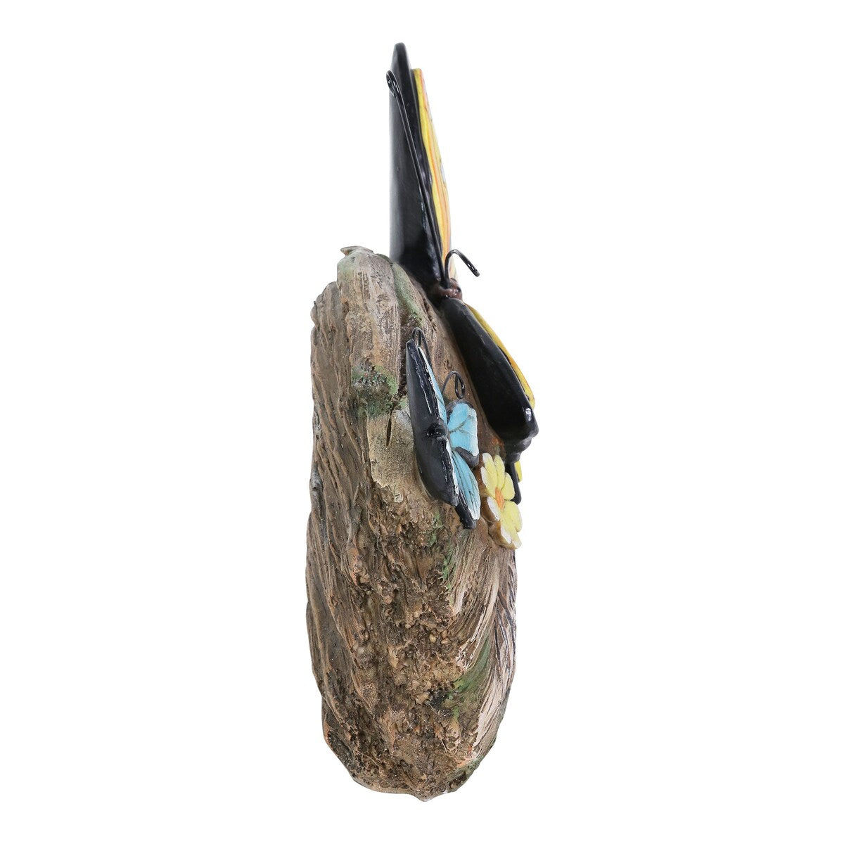 Exhart Dream Yellow and Blue Butterflies Hand Painted Garden Statuary, 11 by 8 Inch