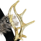 Exhart Holiday Black Velvet Grazing Reindeer Statue, 11.5 Inches