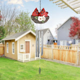 Exhart Nesting Cardinals with Flowers Hand Painted Resin Hanging Wind Chime, 6 by 28 Inches