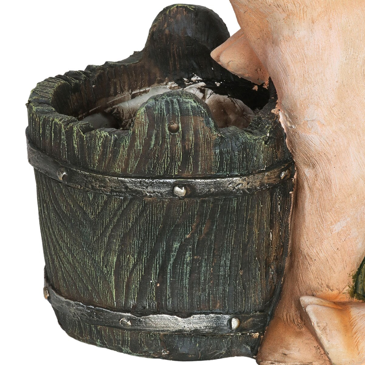 Exhart Pig and Bucket Planter, 14 Inch