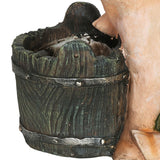 Exhart Pig and Bucket Planter, 14 Inch