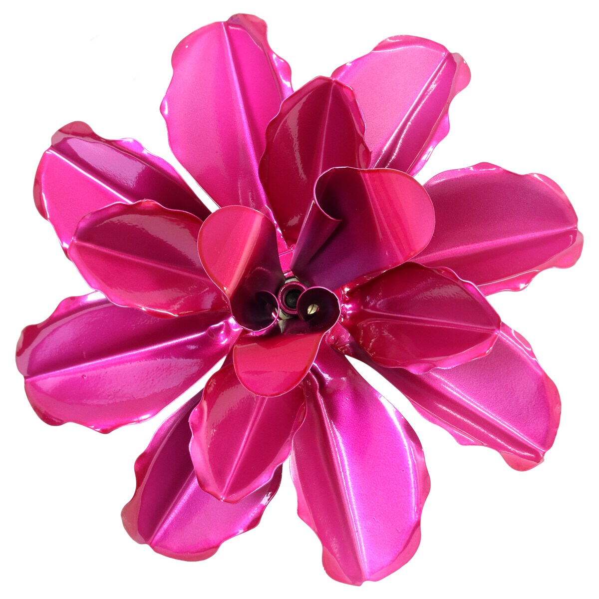 Exhart Rose Flower Wind Spinner Garden Stake, Hand Painted Metallic, 8 by 39 Inches