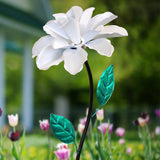 Exhart Rose Flower Wind Spinner Garden Stake, Hand Painted Metallic, 8 by 39 Inches