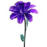 Exhart Rose Flower Wind Spinner Garden Stake, Hand Painted Metallic, 8 by 39 Inches