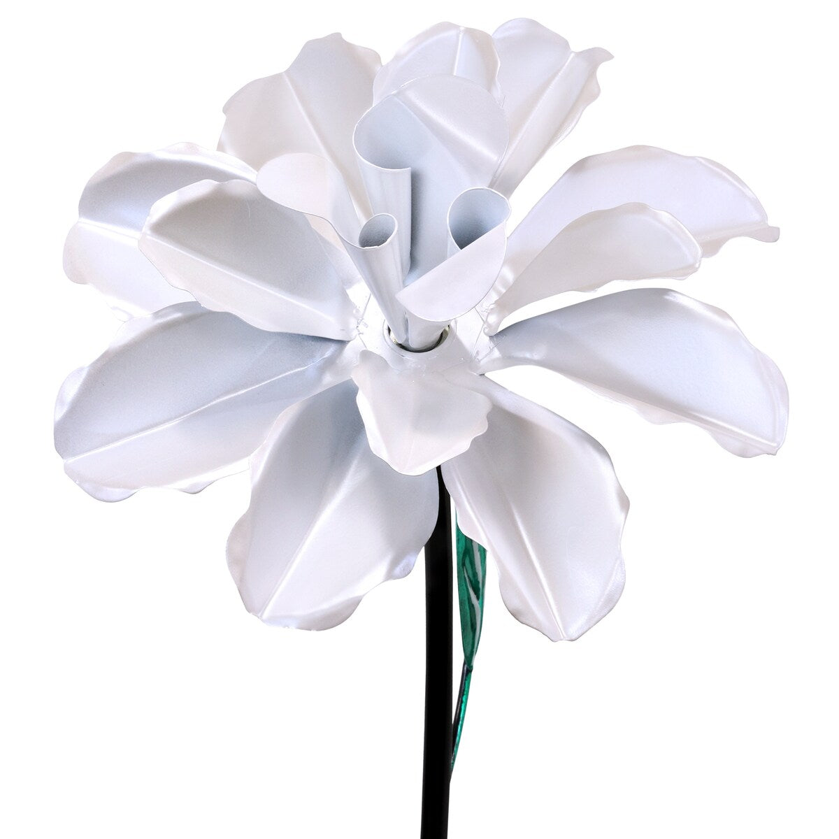 Exhart Rose Flower Wind Spinner Garden Stake, Hand Painted Metallic, 8 by 39 Inches
