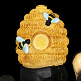 Exhart Solar Bear Playing with an Illuminating Bee Hive Garden Statuary, 9 by 7 Inch