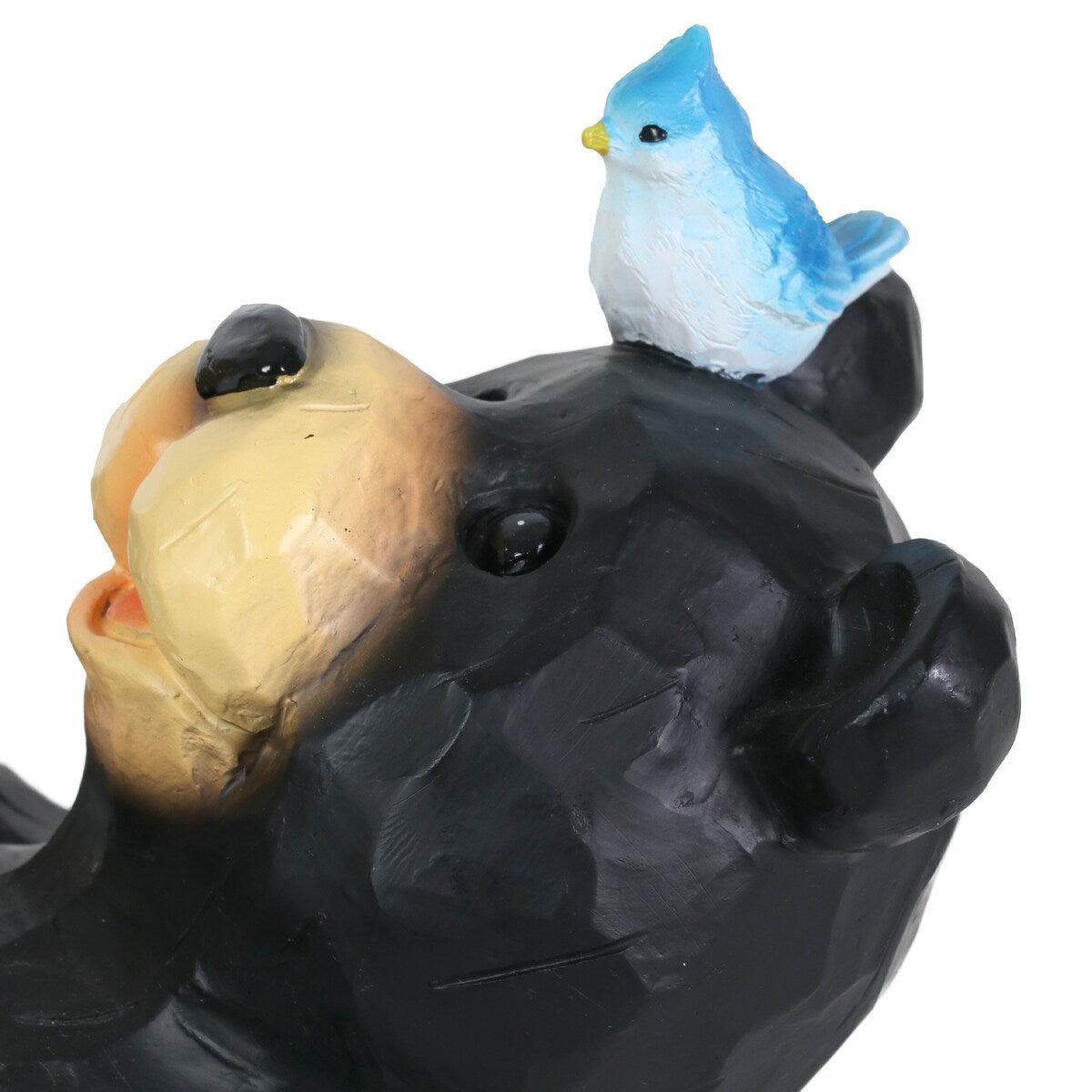 Exhart Solar Bear Playing with an Illuminating Bee Hive Garden Statuary, 9 by 7 Inch