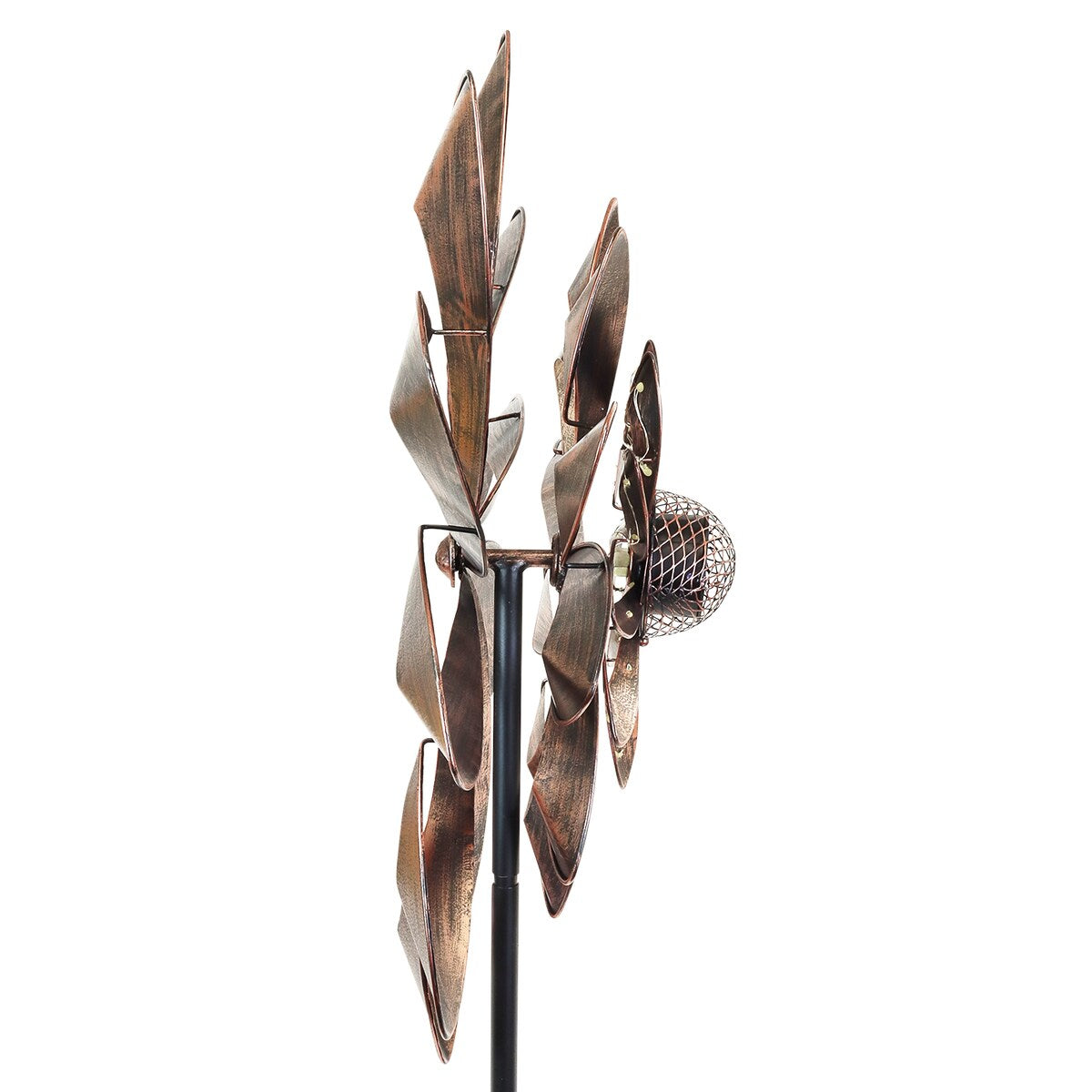 Exhart Solar Bronze Double Kinetic Spinner Stake, 27 by 74 Inches