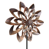 Exhart Solar Bronze Double Kinetic Spinner Stake, 27 by 74 Inches